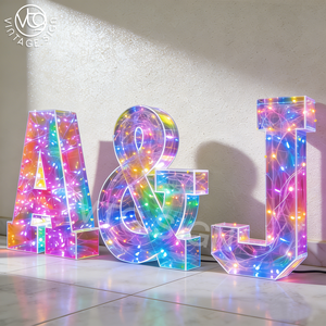 Letras Luminosas Iridiscentes Personalizadas de 4 Pies, Números LED Personalizados para Decoración de Escenarios de Bodas, Fiestas de Cumpleaños y Eventos - Product Image 4