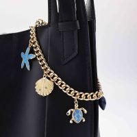 Porte-clés tendance printemps-été avec pendentif mignon fruits et océan, mousqueton doré, cerise et étoile de mer, accessoire de sac à main à la mode, cadeau pour femme