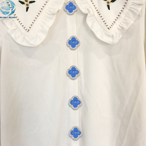 Quà Tặng Giáng Sinh <span class=keywords><strong>Fancy</strong></span> Nút Zeta phi Beta Màu Xanh Men Rhinestone Nút Bao Gồm Áo Sơ Mi Jewel 1920 Sorority Cufflink Dành Cho Phụ Nữ - Product Image 4