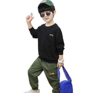 Vêtements pour enfants, nouveau design, pull noir à lettres pour enfants et ensemble pantalon sarouel, garçon - Product Image 1