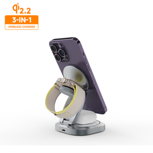 Estación de carga inalámbrica plegable <span class=keywords><strong>3</strong></span> en 1 Qi2.2 para <span class=keywords><strong>iPhone</strong></span> 17 <span class=keywords><strong>AirPods</strong></span> <span class=keywords><strong>3</strong></span>/2 IWatch 9 8 <span class=keywords><strong>7</strong></span> para cargador magnético Samsung Galaxy - Product Image 4