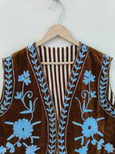 <b>Velvet</b> Suzani Embroidered <b>Jacket</b> Handmade Ethnic <b>Jacket</b> Floral Suzani <b>Jacket</b> Pure <b>Velvet</b> <b>Jacket</b> Boho Hippie Gift For Her - Product Image 2