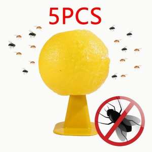 5 buah perangkap lem lalat kelelawar buah 77mm bentuk bola kuning - Product Image 1