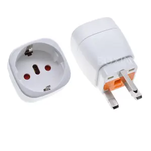 European standard to British standard travel plug adapter with built-in 13A fuse