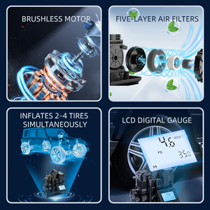 Micr Pistones Inflador De Neumaticos Para Bomba Extractora De Aire 2In1 Electronica Electrica Metal DC 12V Brushless Motor - Product Image 2