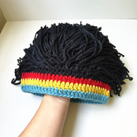 2025 nuevo estilo moda gran oferta hecho a mano sombrero jamaicano con rastas Navidad Halloween gorras para Cosplay