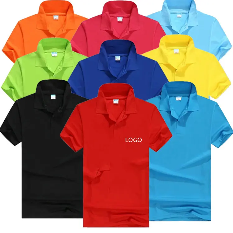 Camiseta de polo masculina, logotipo personalizado de secagem rápida e respirável, camisas masculinas de golfe com tamanho grande 100% de poliéster