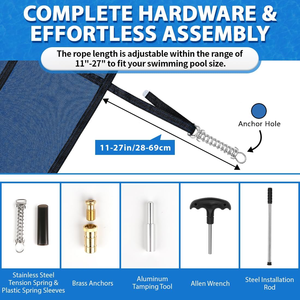 Couverture de <span class=keywords><strong>piscine</strong></span> rectangulaire en maille PP résistante aux UV, imperméable toute saison, pour piscines enterrées et hors sol, sécurité - Product Image 4