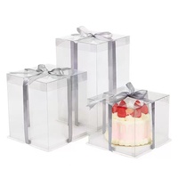 Boîte d'emballage en PVC PET transparente en gros, boîte en plastique transparente pour gâteaux et desserts, boîte cadeau transparente pour la Saint-Valentin pour bonbons