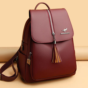 2023 haute qualité en cuir souple sacs à dos école sac à dos pour les étudiants <span class=keywords><strong>du</strong></span> collège haute capacité sac de voyage mode femmes sacs à dos - Product Image 2