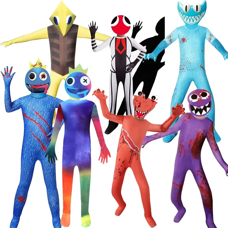Multicolor carnaval FIESTA DE Halloween disfraces divertidos niños azul monstruo disfraz Rob Lox juego medias onesie Arco Iris amigo mono