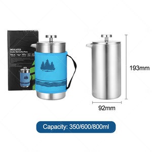 Cafetière à piston isotherme portable Tenrey 350ml 600ml 800ml en acier inoxydable pour camping et voyage, <span class=keywords><strong>sans</strong></span> poignée - Product Image 4