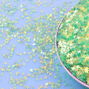 Xu Cai vrac PVC artisanat Slime fournitures holographique irisé clair croix étoile paillettes paillettes flocons pour artisanat - Product Image 4