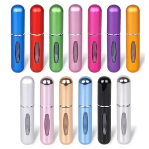 Bottom Filling 5ml Mini Refillable Perfume Bottles Travel Sized Aluminum Perfume Atomizer Spray Bottle