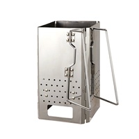 Barbecue d'extérieur pliable en acier inoxydable épaissi, réchaud à charbon de bois, allume-feu, portable, léger, 1,7 kg JEYHL-001S