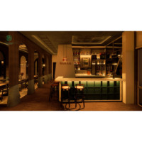 Comptoir de bar LED chaleureux et confortable de style post-moderne pour la décoration intérieure de restaurants, cafés et hôtels