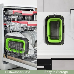 Colador de Fregadero de Cocina Expandible y <span class=keywords><strong>Plegable</strong></span> de TPR+PP, Libre de BPA, de Grado Alimenticio, Colador Grande <span class=keywords><strong>Plegable</strong></span> 4 en 1 con Función <span class=keywords><strong>Multiusos</strong></span> - Product Image 6