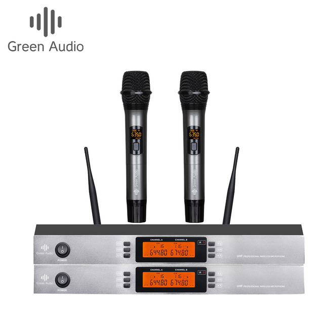 GAW-MA500 Wireless Microphone Dual Professional UHF Cordless Dynamic Handheld Mic System for Meeting Church Home Karaoke Set