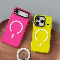 Coque de téléphone couleur bonbon pour iPhone 17 Air 16 15 13 14 12 11 Pro Max Plus, compatible charge sans fil, protection souple antichoc