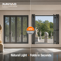 Fenêtre française pliante insonorisée JUNYAO, directement de l'usine, profilé 6063-T5, joint EPDM, verre 5+20A+5 Low-E, certifiée CE, ODM, pour musées