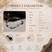 Bracelet à maillons en émail personnalisé, en argent sterling S925, perles irrégulières électroplaquées, cadeau pour tenues décontractées ou de bureau