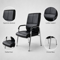 Chaise de bureau en cuir PU de haute qualité, chaise pour formation, visiteurs, conférences et réunions