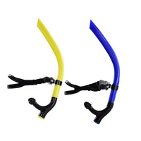 Tuba de plongée en silicone professionnel à fixation frontale pour hommes et femmes adultes - Tube respiratoire pour entraînement de natation et plongée en apnée