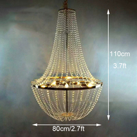 Luminaires de décoration de mariage Lampes de plafond Chaîne décorative Prix compétitif Lustres à led en cristal et plafonniers suspendus de luxe