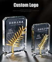 Plaques en verre cristal carrées personnalisées en gros avec gravure laser, ensembles de fournitures métalliques pour cadeaux souvenirs en verre personnalisés