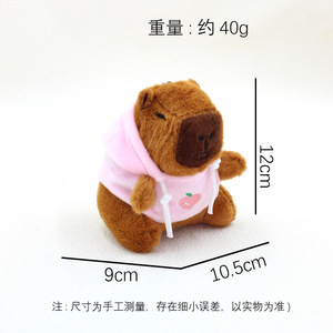 Llavero de peluche Kapibala, lindo juguete de capibara con forma 3D, colgante antiestrés para jóvenes - Product Image 4