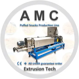 Americhi extruder puffing corn machine sus 304 + corn puffing machine trade + puffed snacks core filling machine