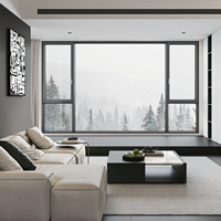 Ventanas Abatibles de Apertura Interior o Exterior, Doble Acristalamiento, Vidrio Aislante, Ventana de Aluminio Personalizada con Malla de Acero Inoxidable 304
