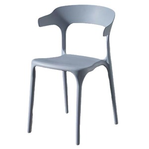 Chaise en corne de bœuf avec dossier, chaise en plastique pour adulte, chaise de salle à manger moderne et minimaliste, chaise multifonctionnelle - Product Image 4