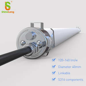 Luminaire linéaire industriel ShineLong Tri-Proof LED, diamètre 40 mm, 120-140 lm/w, IP65, composants S316, connectable - Product Image 1