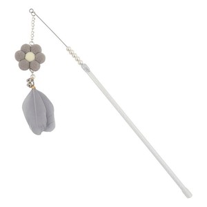 Bâtonnet de jeu <span class=keywords><strong>pour</strong></span> chat - Durable, plume + cloche + fleur, long manche <span class=keywords><strong>pour</strong></span> jeu autonome, soulagement de l'ennui et à mâcher - Product Image 3