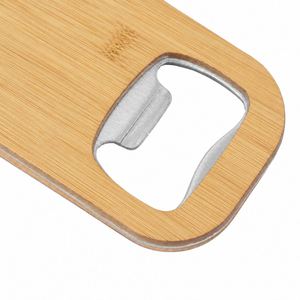 Custom Logo Eco Friendly Bamboo Bottle Opener Keychain Portable Metal Key <b>Ring</b> for Bar and Restaurant Giveaways - Product Image 2