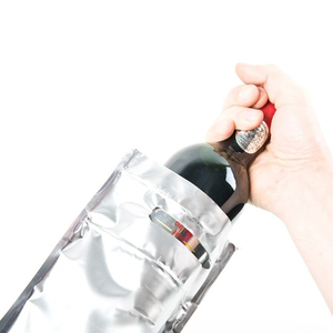 Borsa personalizzata per bottiglie di vino con dispositivo di raffreddamento termico eco-friendly e biodegradabile con manico "congelato" - Product Image 5