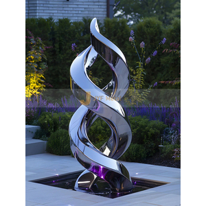 J277 Escultura de Metal de Arte Abstracto de Plata de Acero Inoxidable Acabado Cepillado de Plata Esculturas de Metal para Decoración del Hogar Esculturas - Product Image 4