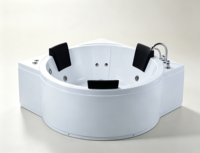 Baignoire d'angle en acrylique avec robinet, baignoire triangulaire avec mitigeur pour salle de bain à domicile