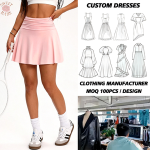 Women's <b>Elastic</b> Waist Pink Pleated Mini <b>Skirt</b> Sporty A-Line Solid Color Breathable - Product Image 1