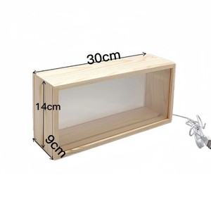 3D bóng hộp 5 "bằng gỗ hoa khô hình ảnh khung với LED ánh sáng ban đêm dẫn hình hiển thị hộp cho giáng sinh Nhà Giường máy tính để bàn - Product Image 3