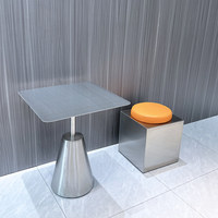 Table carrée en acier inoxydable de style industriel moderne minimaliste, table à thé, bar, café, restaurant, table à café conique solide