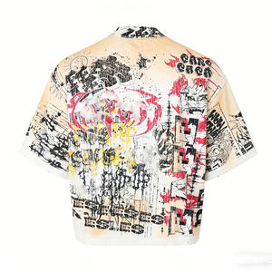 T-Shirt Streetwear Personalizzata con Stampa DTG, 100% Cotone, Manica Corta con Grafica Graffiti, Oversize e Crop Top per Uomo - Product Image 2