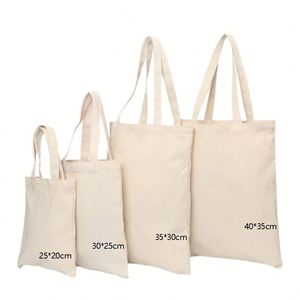 Sacs fourre-tout de couleur naturelle 15 x 16 pouces, sac en coton réutilisable, écologique et durable - Product Image 1
