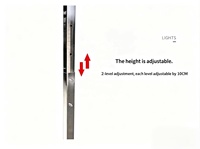 Étagère de comptoir commerciale à double barre personnalisable, finition polie, résistante à la corrosion, robuste