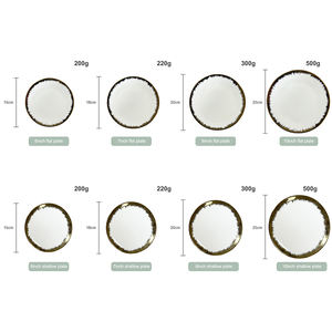 Juego de Platos de Porcelana al por Mayor de 6/7/8/10 Pulgadas, Platos de Presentación de Cerámica con Borde Dorado, Plato de Bone China para <span class=keywords><strong>Restaurante</strong></span> - Product Image 2