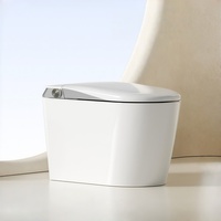 WC intelligent monobloc allongé WDF avec capteur automatique, télécommande incluse, siège chauffant, double chasse d'eau, montage au sol
