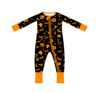 Pyjama en bambou Jaye pour bébé, combinaison Halloween avec imprimé fantôme mignon, vente en gros
