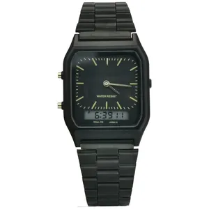 Đồng hồ đeo tay kỹ thuật số nam nữ bằng thép không gỉ cổ điển, logo tùy chỉnh, hiển thị kép kỹ thuật số và <span class=keywords><strong>analog</strong></span>, chống nước - Product Image 6