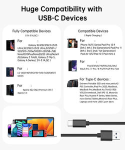 Câble de charge rapide USB-C en PVC pour téléphone portable, 12W, 18W, 30W, 60W, 2m, 3m, <span class=keywords><strong>4m</strong></span>, 5m - Product Image 6